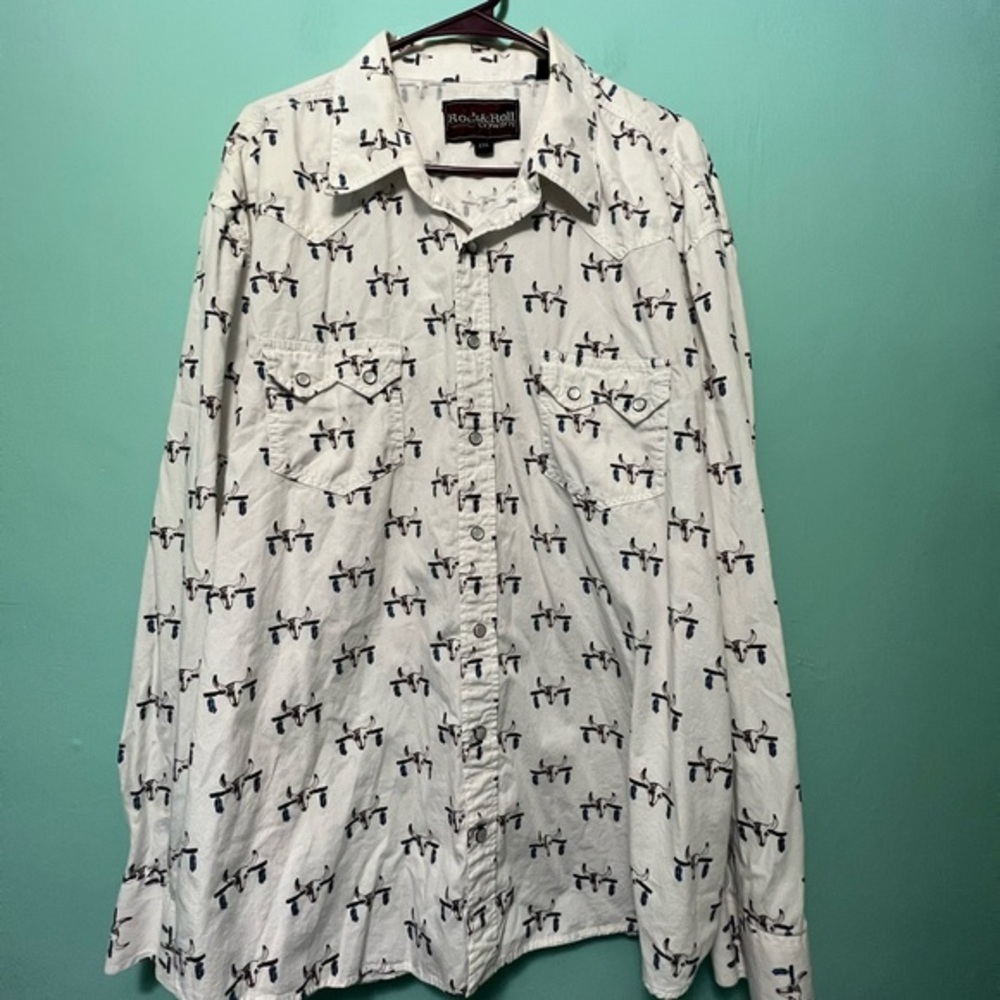 Rock & roll, cowboy size XXL western long sleeve, button up shirt
